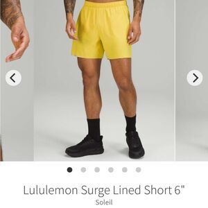 Lululemon Surge Lined Short 6" Soleil Color Men’s Size L Like New